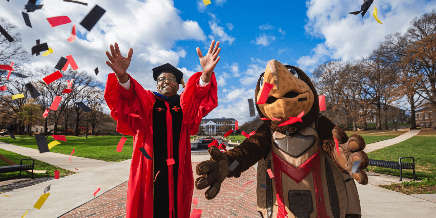 President Pines and Testudo Graduation